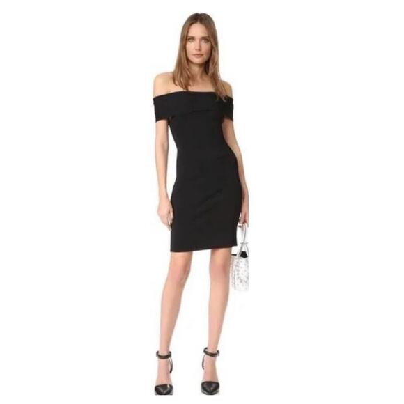 T by Alexander Wang Dresses & Skirts - T by Alexander Wang Off the shoulder Bandage knit mini dress Black Sz M Chic